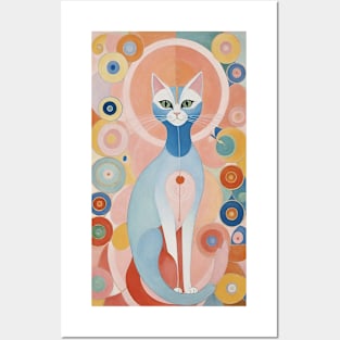 Hilma af Klint's Feline Fantasia: Abstract Cat Celebration Posters and Art